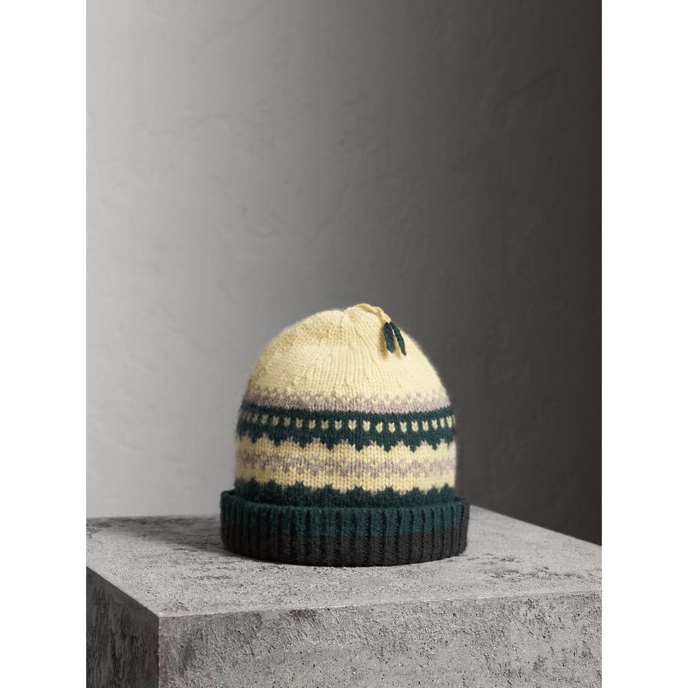 BNWT Burberry Pine Green Cashmere Knit Beanie Hat - Picture 9 of 10